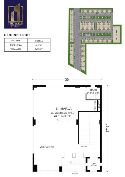 Floor plan – 5 Marla Ground Floor (Left)