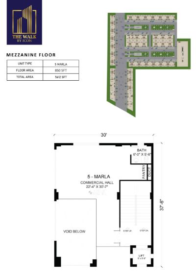 Floor plan – 5 Marla Mezzanine Floor (Left)