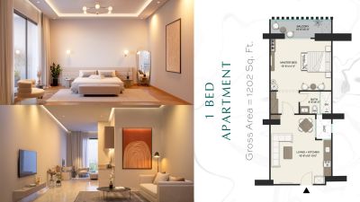 Floor plan – 1 bed Apartment