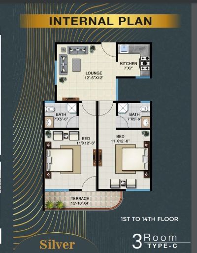 Floor plan – 3 Rooms Apartments