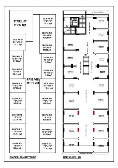 Floor plan – Mezzanine Floor