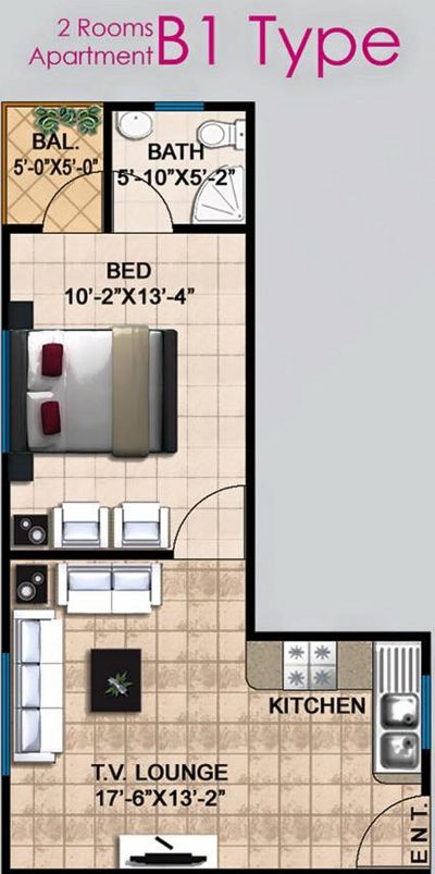 Floor plan – Type B1 - Floorplan