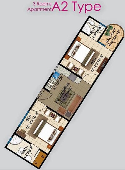 Floor plan – Type A2 - Floorplan