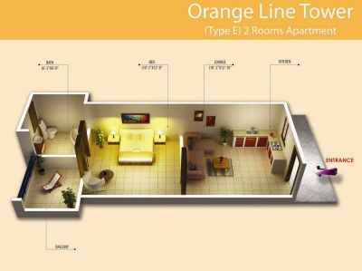 Floor plan – Type E - Orange Line Tower
