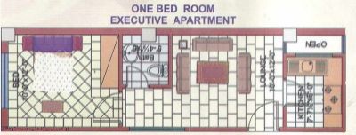 Floor plan – One Bed Room Executive Apartment