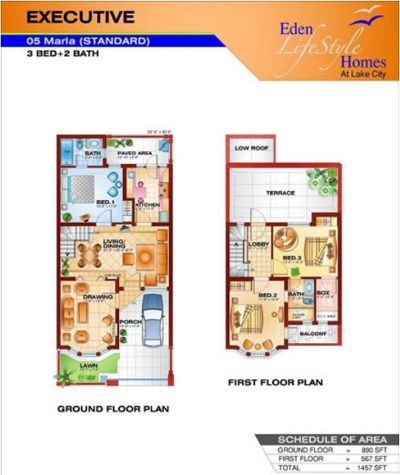 Floor plan – Executive 5 Marla