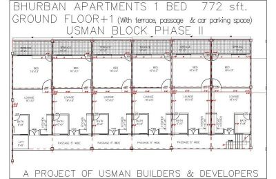 Floor plan – One Bed Apartment Ground Floor + 1