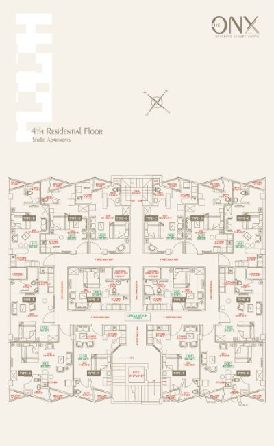 Floor plan – 4th Residential Floor